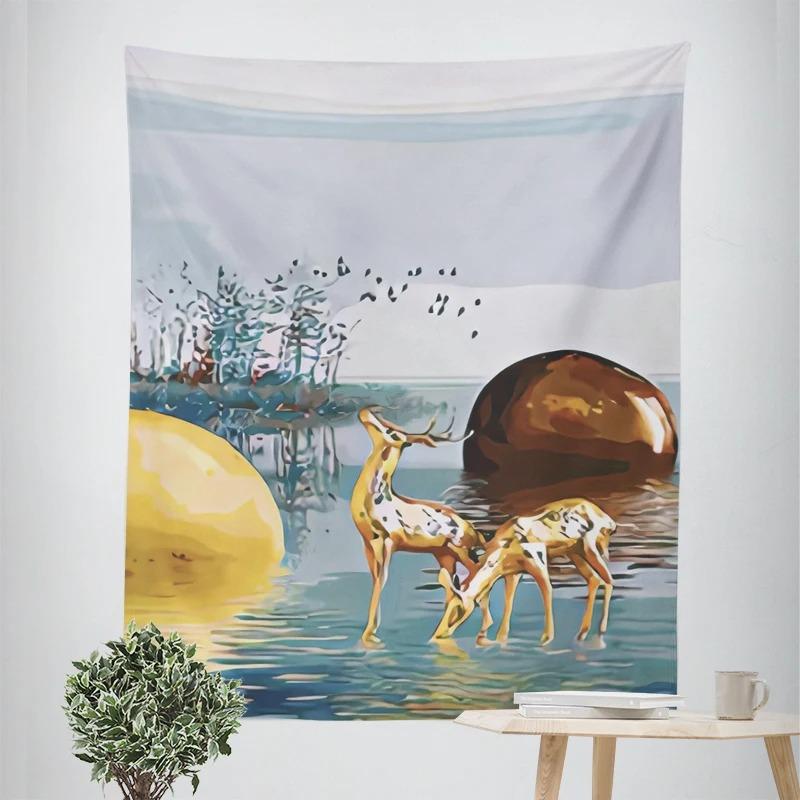 Gobelin dekoracyjny „Odbicie krajobrazu” Dekoracja ścienna do domu Biuro Salon Gobelin