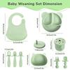 comeder Baby Weaning Set, 10 Pcs Silicone Baby Feeding Set, Baby Led Weaning Feeding Supplies for Toddlers, Baby Plates and Bowls Sets with Adjustabl