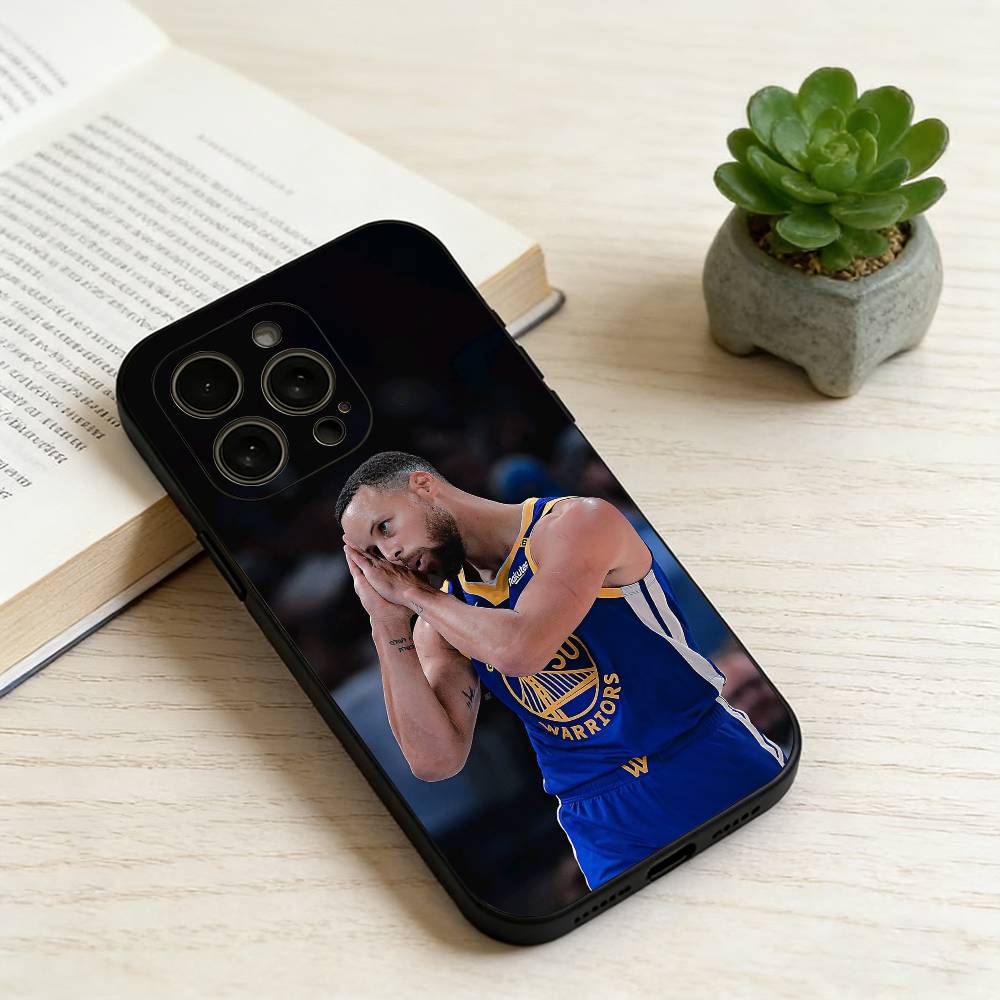

S-Stephen Curry Phone Case For iPhone 17,16,15,14,13,12,11 Plus,Pro Max,XS,Soft Silicone Black Cover iPhone15promax