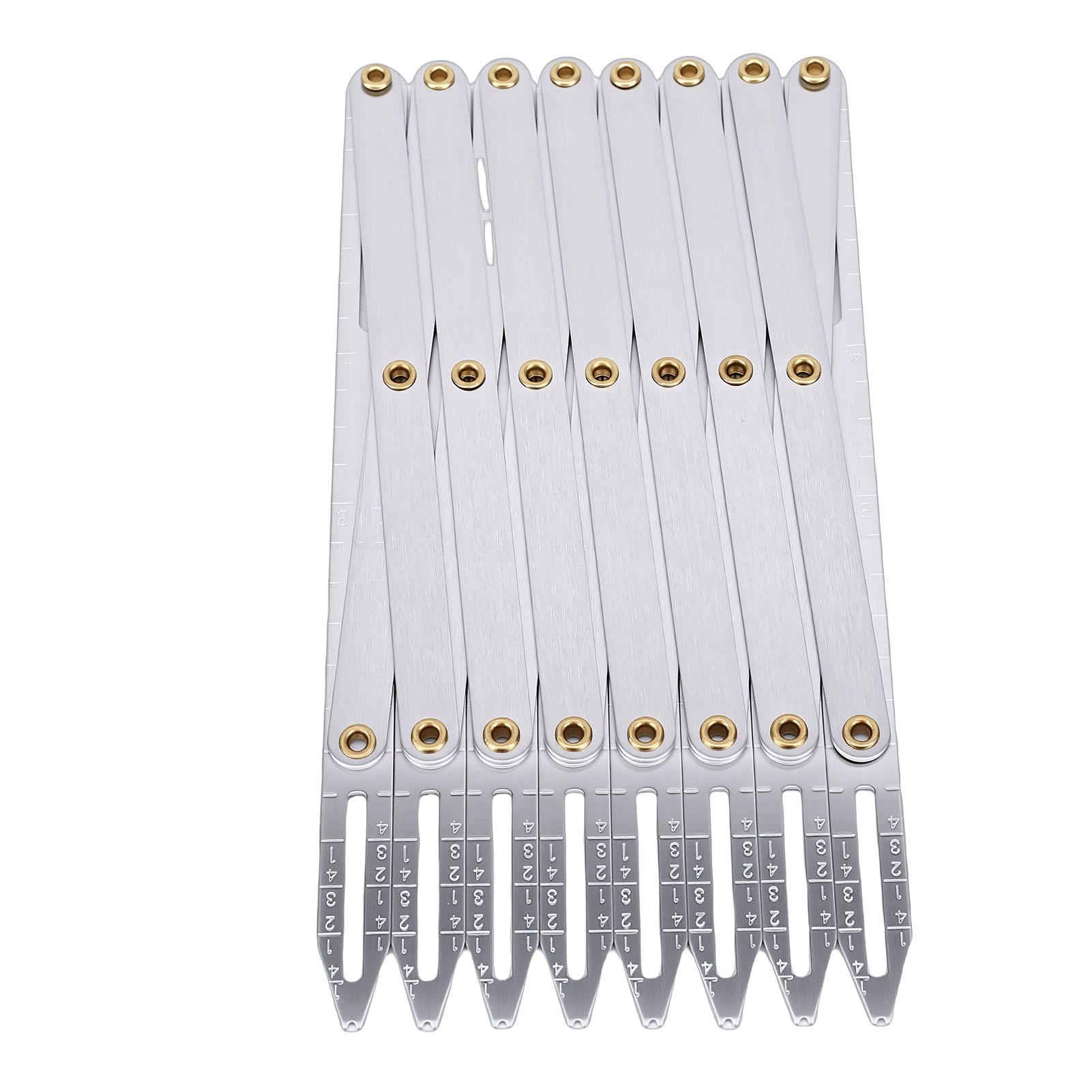 

Aluminum Expanding Sewing Gauge Adjustable Equal Space Button Guide Measure for Buttons Pleats Crafts