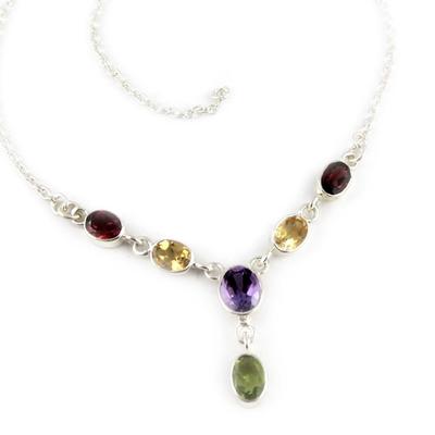 [E0173] - Tutti Frutti 'Heaven' Silver Necklace