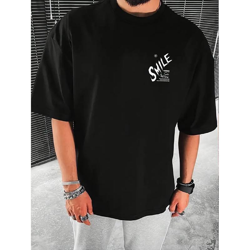New Summer Men's Fashion T-shirt Personality Versatile Printed Men's T-shirt Top