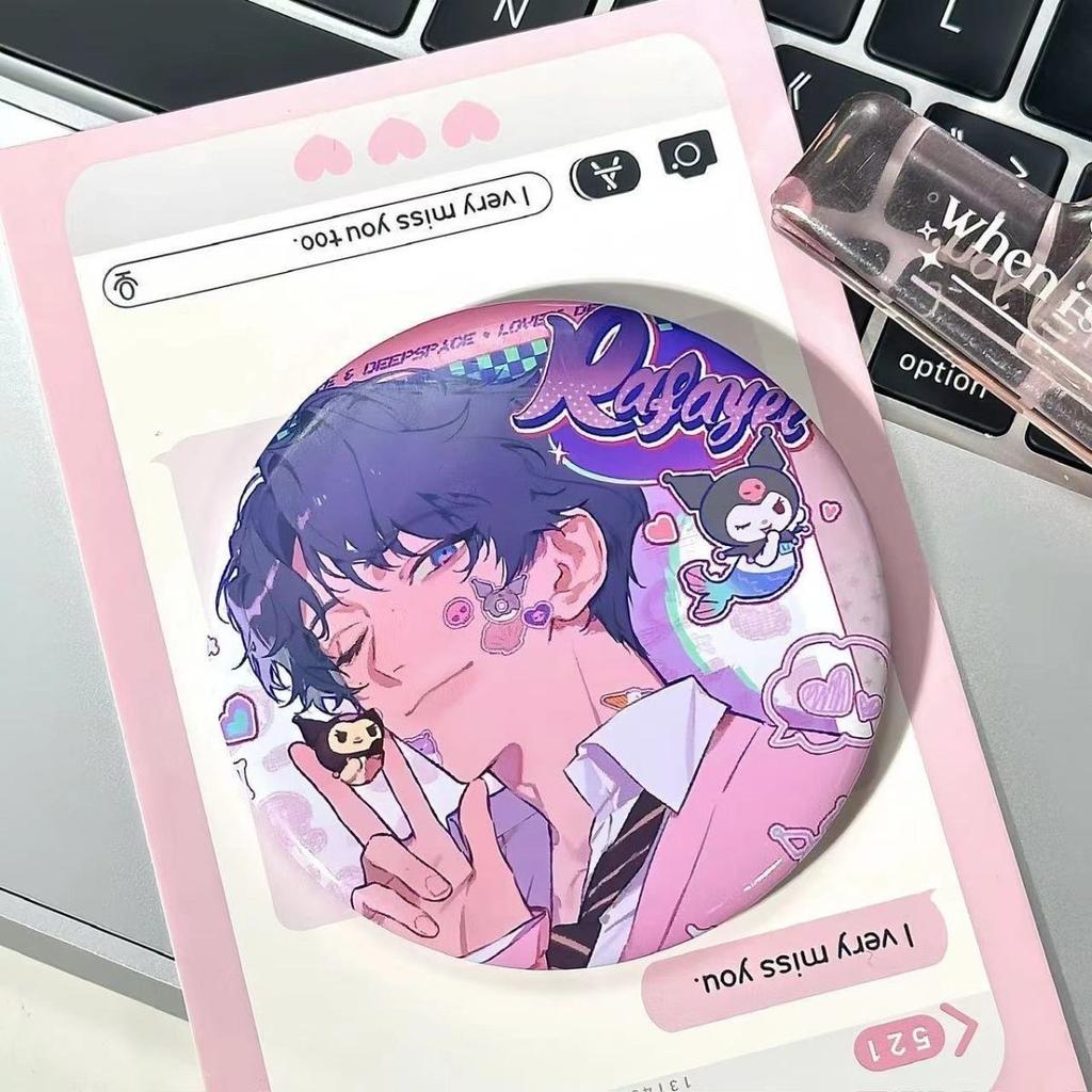 Love and Deepspace 58MM Badge Sylus Rafayel Zayne Xavier Caleb Anime Cosplay Cartoon Emblem Brooch Pin Fans Collection Deco Gift
