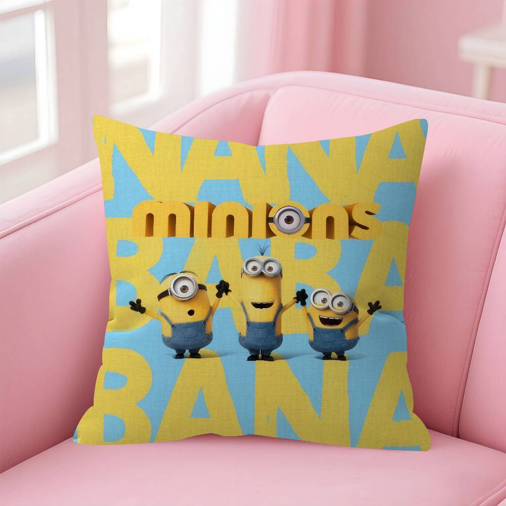 Personalized Pillow Cover Kids Bedroom Wild Party Decor Pillowcase Kid Birthday Shower Gift Cute Banana Cartoon-M-Miniones