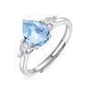 925 Sterling Silver Teardrop Ring for Women, Natural Topaz/Peridot/Amethyst Crystal Band, Fashion Jewelry