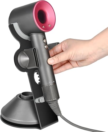 YUET Hair Dryer Holder Stand for Supersonic Hair Dryers, AirWrap Hair Dryers, Aluminum Alloy Stand, Power Plug Holder, Bathroom Organizer, Care Tool,