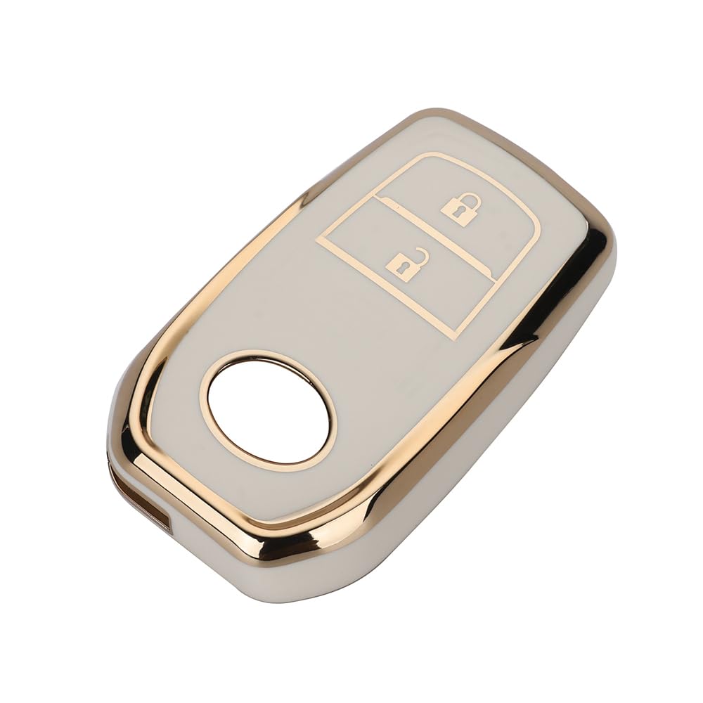 

Kinotaka Специально разработанный чехол для смарт-ключа из ТПУ с 2 кнопками для Toyota Yaris Cross Prius белый