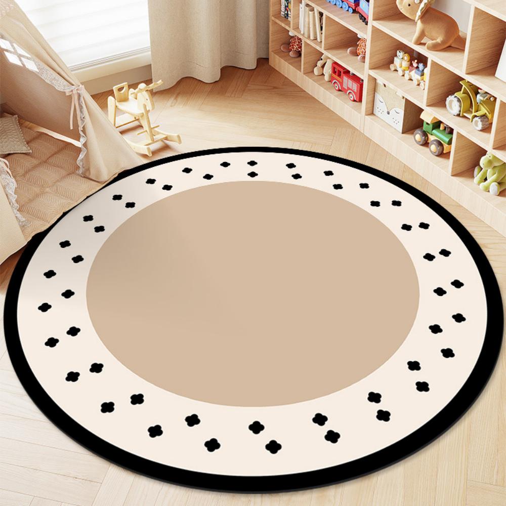1Pc Living Room Carpet Cartoon Rabbits Printed  Large Area Round Children Bedroom Rug Home Decoration Cute Cloakroom Mat