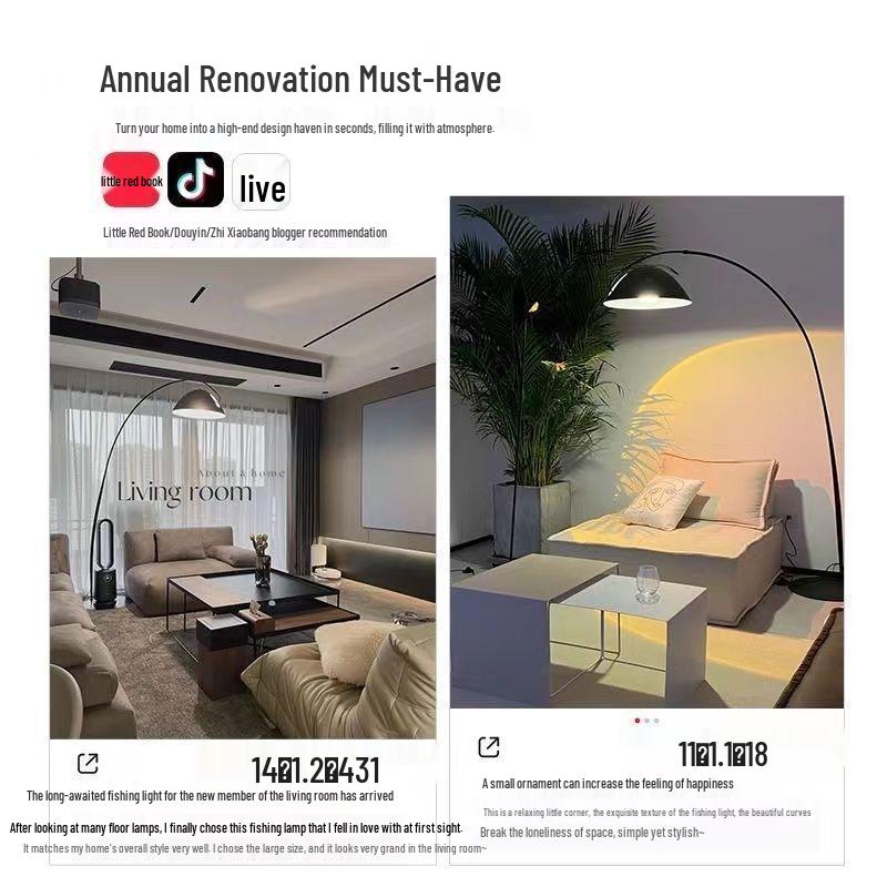 Nordic High-End Fishing Floor Lamp - Elegant Living Room, Bedroom, and Art Decor