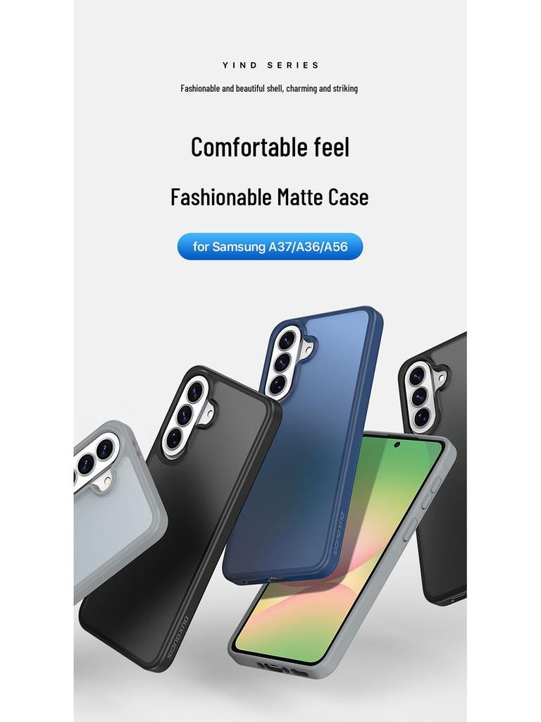 Skin-Feel Matte Phone Case for Samsung A17, A07, A27, A56 - Full Coverage & Transparent Back Cover