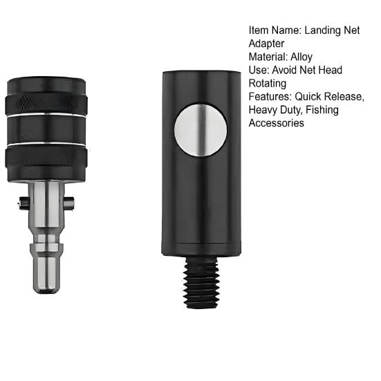 1 Set Fishing Landing Net Head Connector 8MM Quick Release Dip Net Rod Adapter Alloy Converter Fitting Fishing Accessories