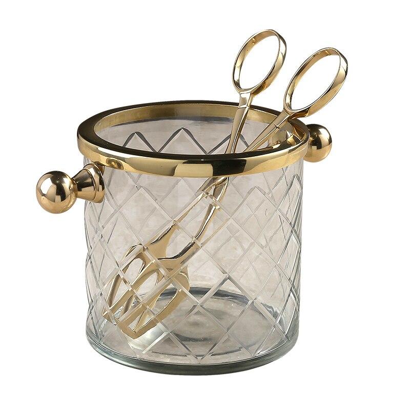 Gold Metal Straws Wine Bucket Ice Cooler Ice Cooler with Copper Barrel | Ice Bucket