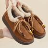 Women's Non-Slip Moccasin Shoes Snow Boots Warm Winter Warm Short Boots for Women Outdoor Fur Lined Faux Suede Fuzzy Fleece Lining Walking Shoes
