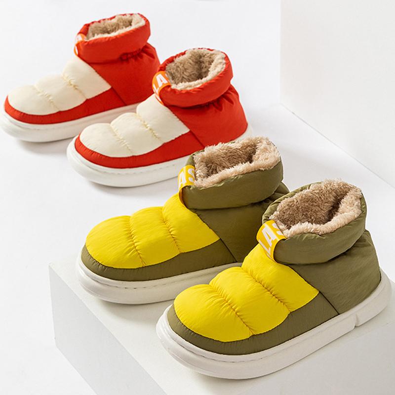 Módní Comwarm Kožešinové Sněhule Pro Ženy Módní Silná Platforma Zimní Boty Plyšová Bavlněná Obuv Vnitřní Venkovní Vodotěsné Teplé Domácí Boty