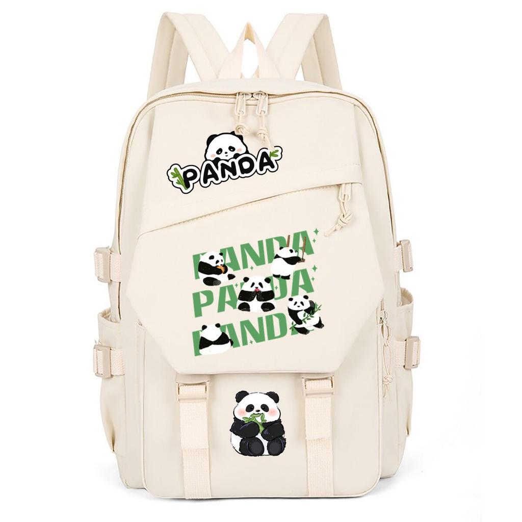 Panda Huahua Cartoon Printed Student Campus Backpack Casual Large Capacity School Bag