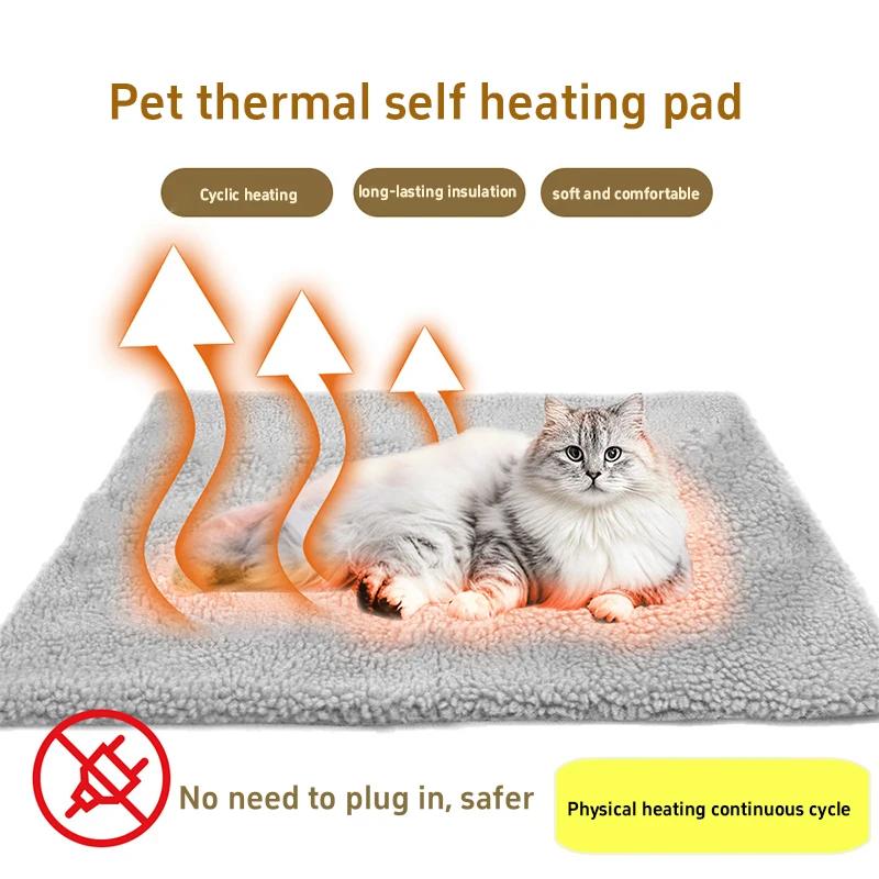 Selbstheizende Haustier-Pads, Decke, Welpen-Pad, warme Kissenmatte für Katzen, Hunde, waschbare Haustiere mit thermischem Körperwärme-reflektierendem Kern-Pad