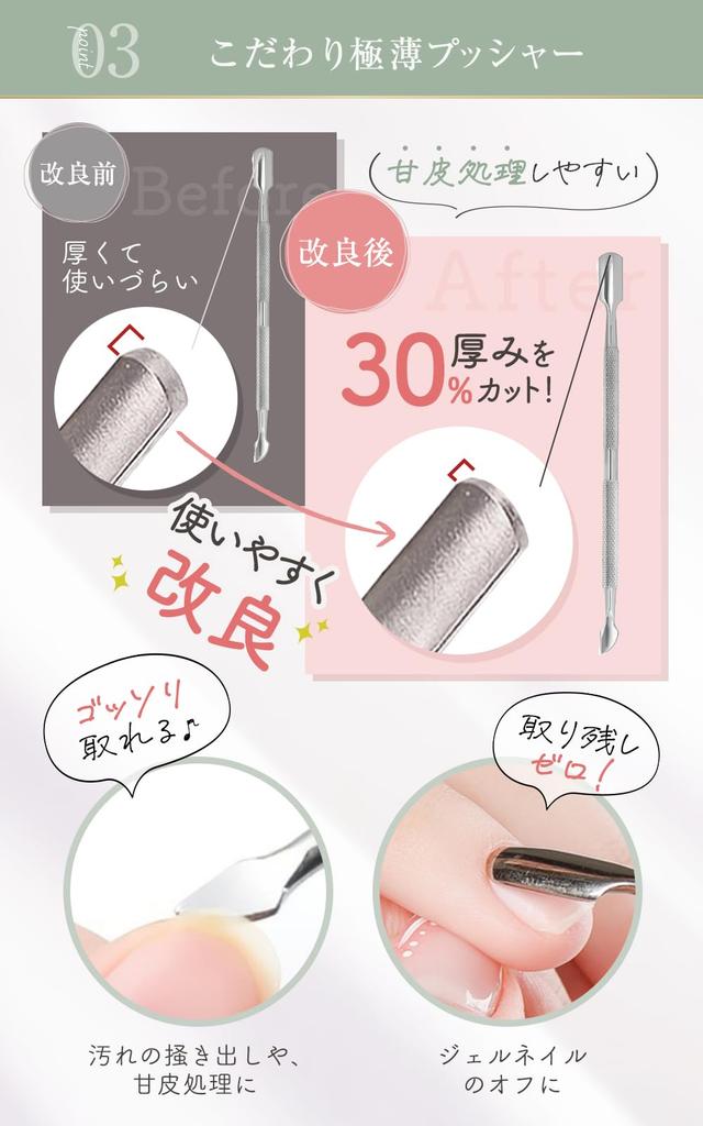 By Top Nail Cheria Cuticle Cuticle Care Nail Beauty [Supervised Artists] Nipper, Pusher,