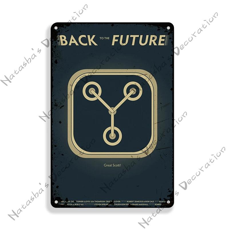 Filmaffisch Tillbaka till framtiden Metallskylt Sci-Fi Komedi Metallskylt Rostig Dekorativ Skylt Hembars Pub Café Industriell Dekor