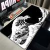 1pc Mouse Pads Hd Print Extended Desk Mat Gaming Huge Waves Keyboard Pad Nonslip Rubber Base Extended Black And White Mousepad