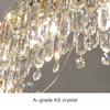 Nordic Luxury Living Room LED Crystal Light Living Room Bedroom Dining Room Chandelier Gold Glossy Ring Design Lighting Fixture