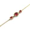 Les Trésors De Lily [N5403] - Gold Plated Bracelet 'Sissi' Ruby ​​white Gold - 38x15 Mm