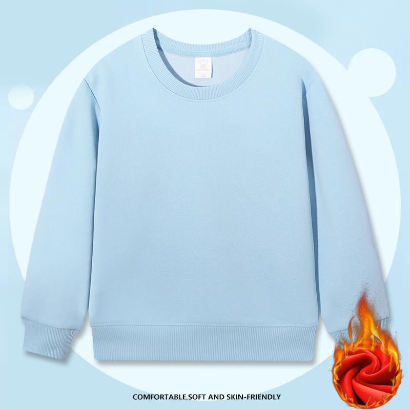 Heavy Weight Cotton Plus Velvet Hooded Sweater KID Thickened Tight Polar Fleece Pullover Hoodie Children Sweats KIDYINHR