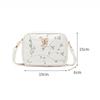 Embroidered Flower Bow Camera Bag Simple Women's Casual Small Square Bag PU Leather Shoulder Crossbody Bag AVE