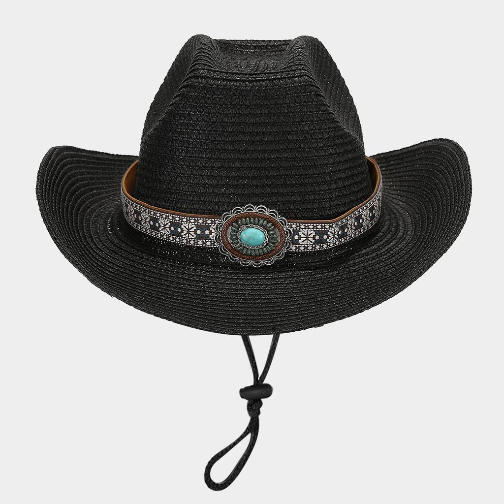 New American Dick Denim Hat Men's and Women's Outdoor Straw Sun Hat Retro Ethnic Style Jazz Shade Tide