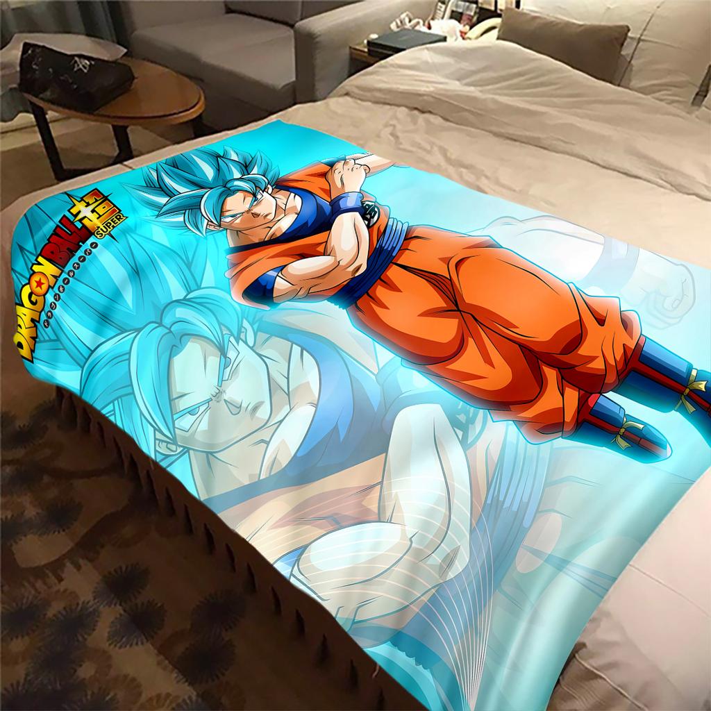 1pz Coperta in Flanella con Stampa Dragon Ball Super, Alta Qualità per Tutte le Stagioni, Decorazione per la Casa, Calore e Comfort, Perfetta per Regali di Natale