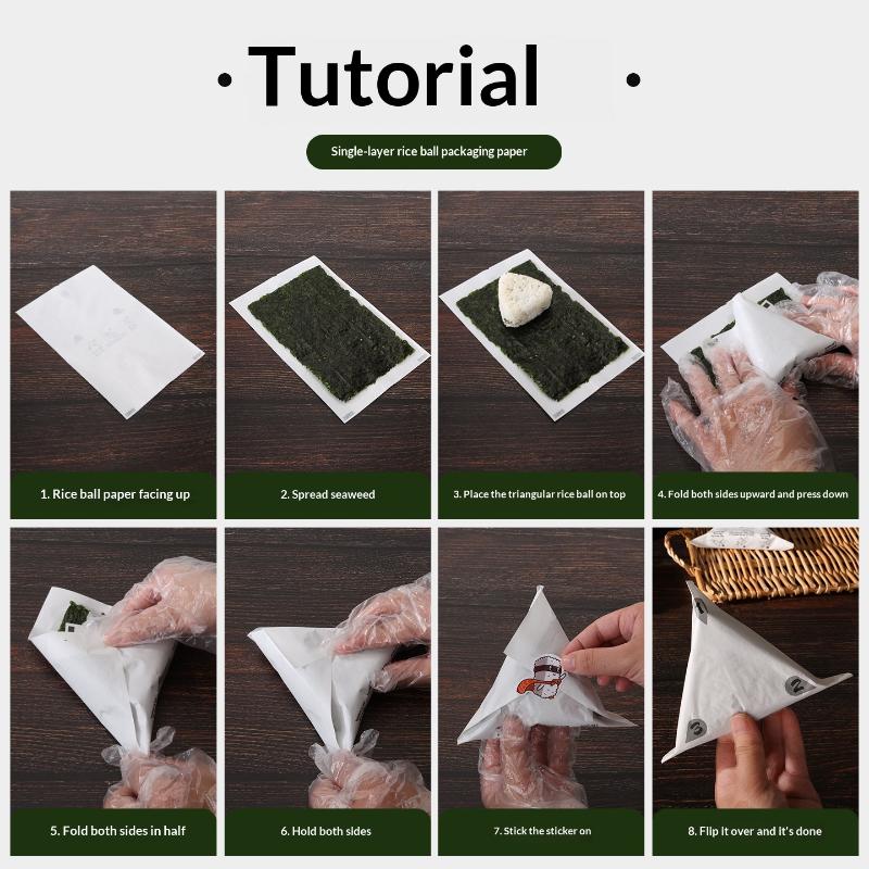 Onigiri Making Tool Set 20/100 Pcs Lovely Triangle Rice Ball Pack Bags Food Safe Sushi Mold for Homemade Bento Picnic