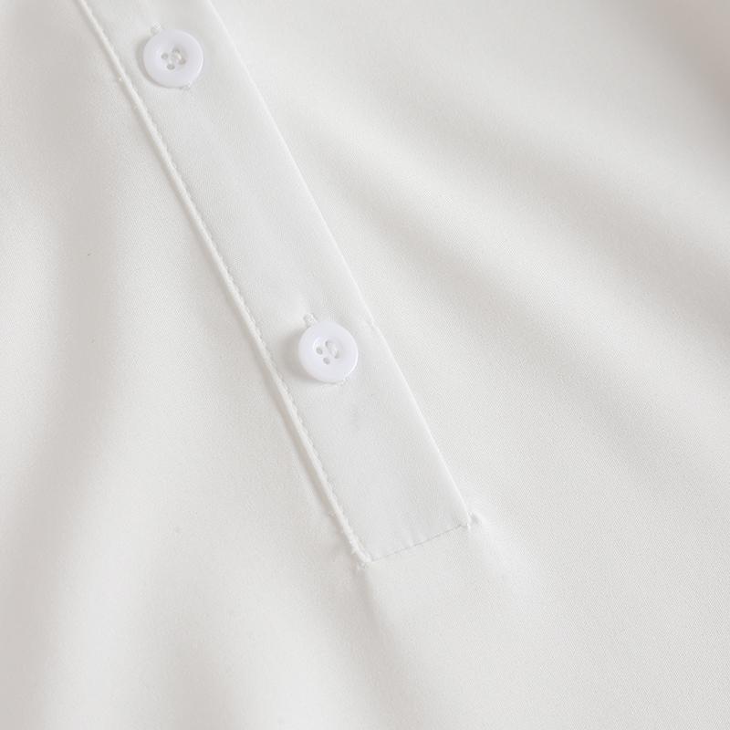 ZANZEA Vestido camisero informal de verano de manga corta con cuello vuelto para mujer