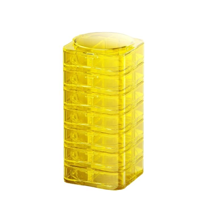 Small Visible Medicine Holder For Quick Identification Multiple Section Pills Storage Case for Camping Or Transport жёлтый