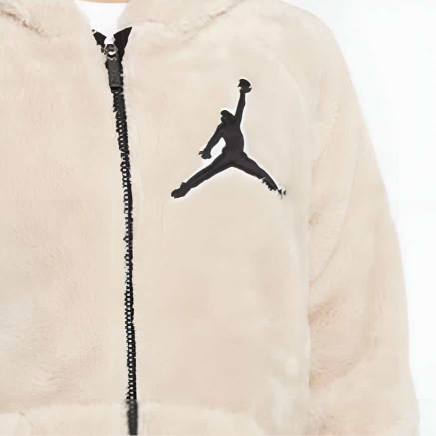 Jordan Fleece Lined Hooded Jacket Kids Jackets Beige HA5385-020
