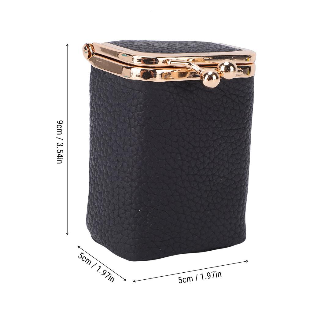 Boîte de rangement pour rouge à lèvres Étui porte-rouge à lèvres avec miroir Cuir Vintage Mini trousse cosmétique de voyage pour petits accessoires Bijoux