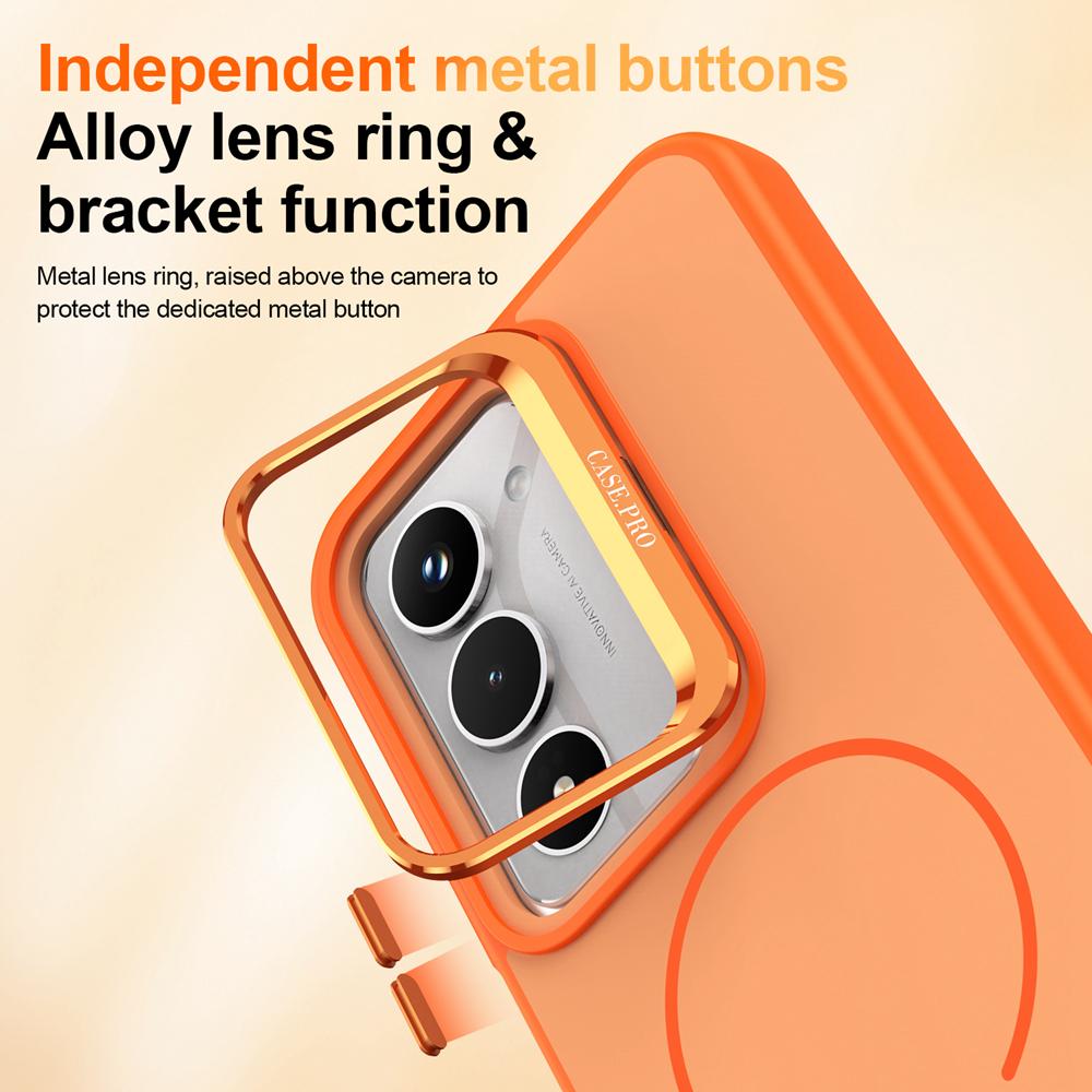 KEYSION Matte Skin Feel Lens Stand Phone Case for Magsafe for Xiaomi POCO M8s 5G Magnetic Shockproof Cover for POCO M8S 5G