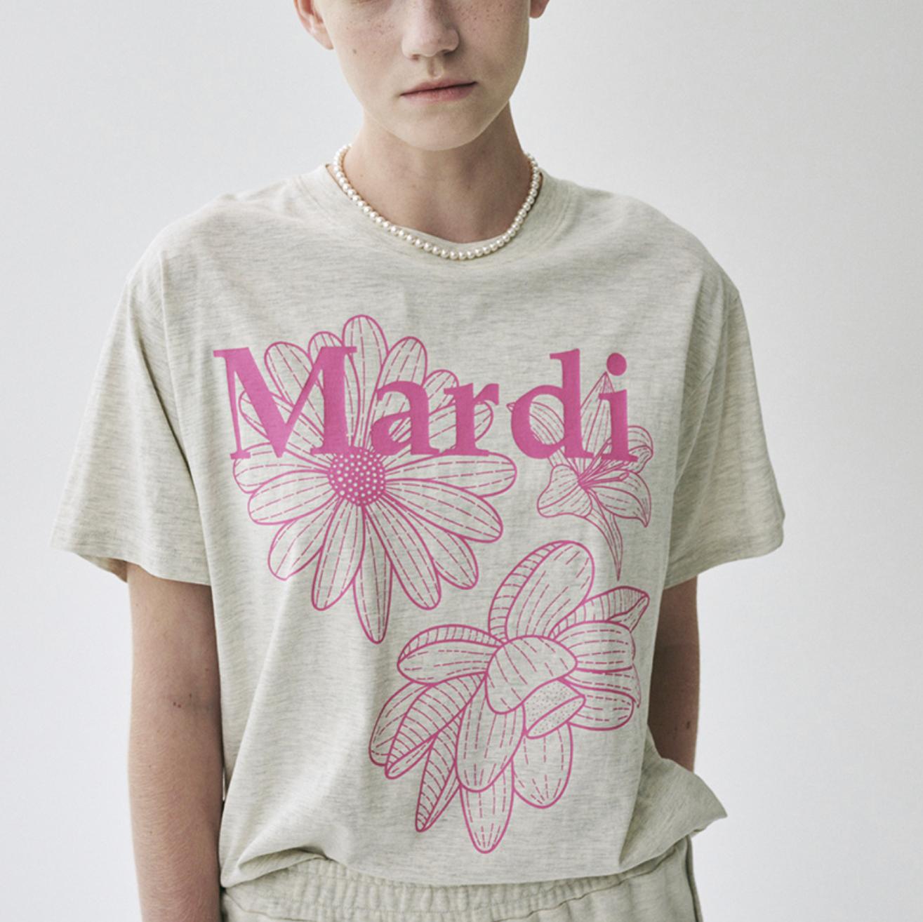 

[Mardi Mercredi] ФУТБОЛКА ТРОЙНОЙ ЦВЕТОК FREE розовый/белый