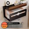 Walnut Bathroom Tissue Box with Storage Shelf