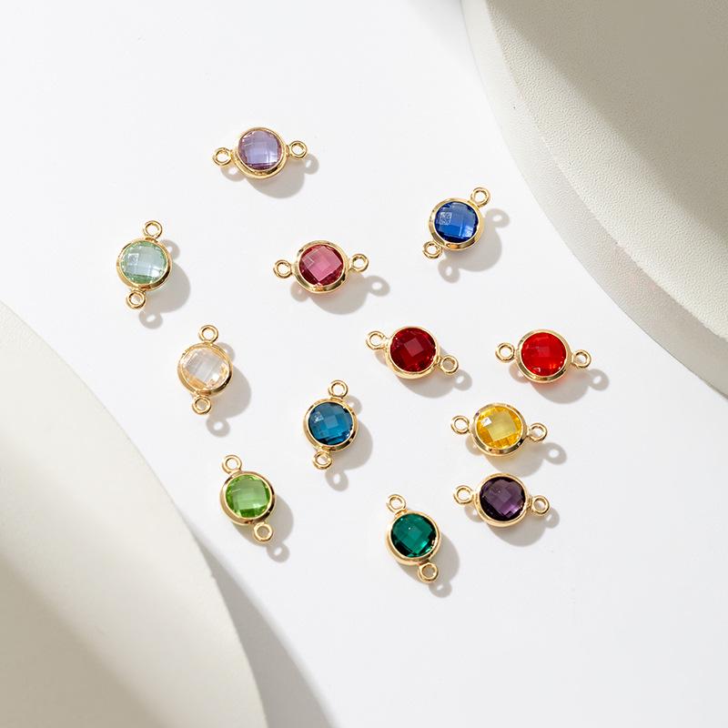 6mm Single Pendant Birthstone Jewelry - 12 Colors DIY Necklace & Earrings with K9 Glass