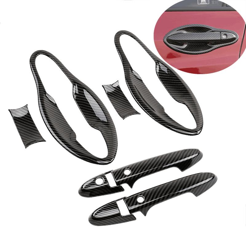 Car Door Handle Cover For Honda HR-V HRV VEZEL 2014- Carbon Fiber Chrome Trim Styling Decoration Accessories