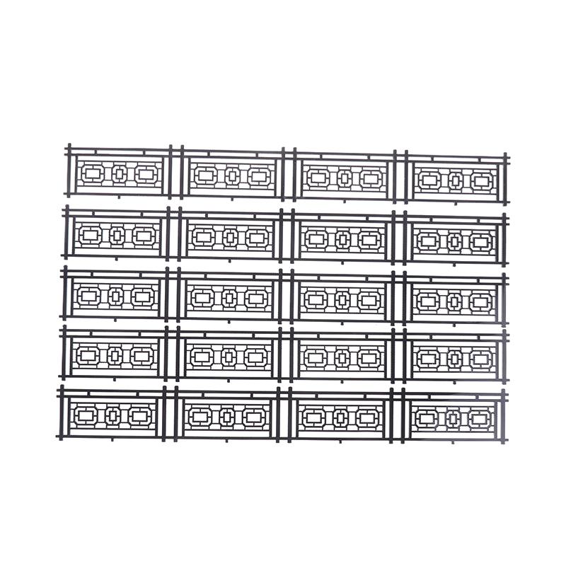 5Pcs Plastic Fences Black/White Guardrail Architectural Model Sand Table Landscape Railing Diy Handmade Wall Model Fence