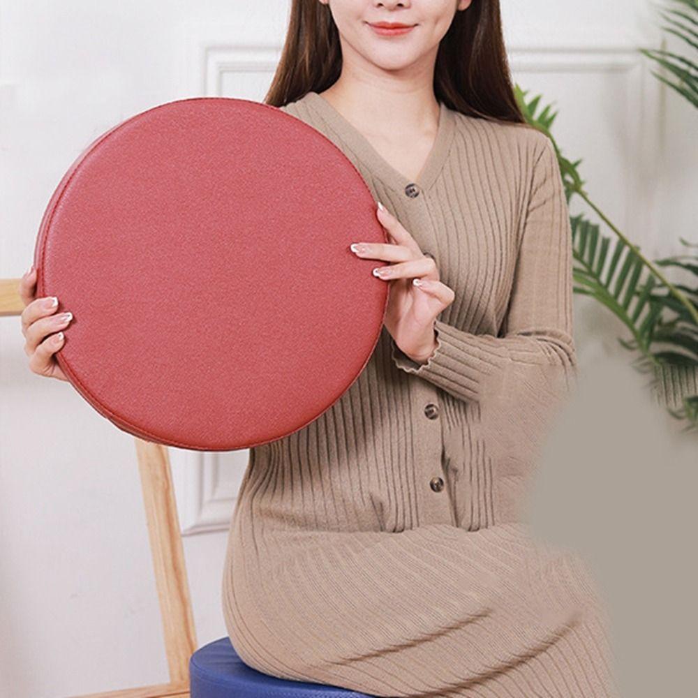 Soft Leather Round Cushion Thicken Window Pillow Practical Upholstered Cushion  Reading