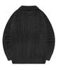 COVERNAT Velvet Cable Round Collar Knit Charcoal