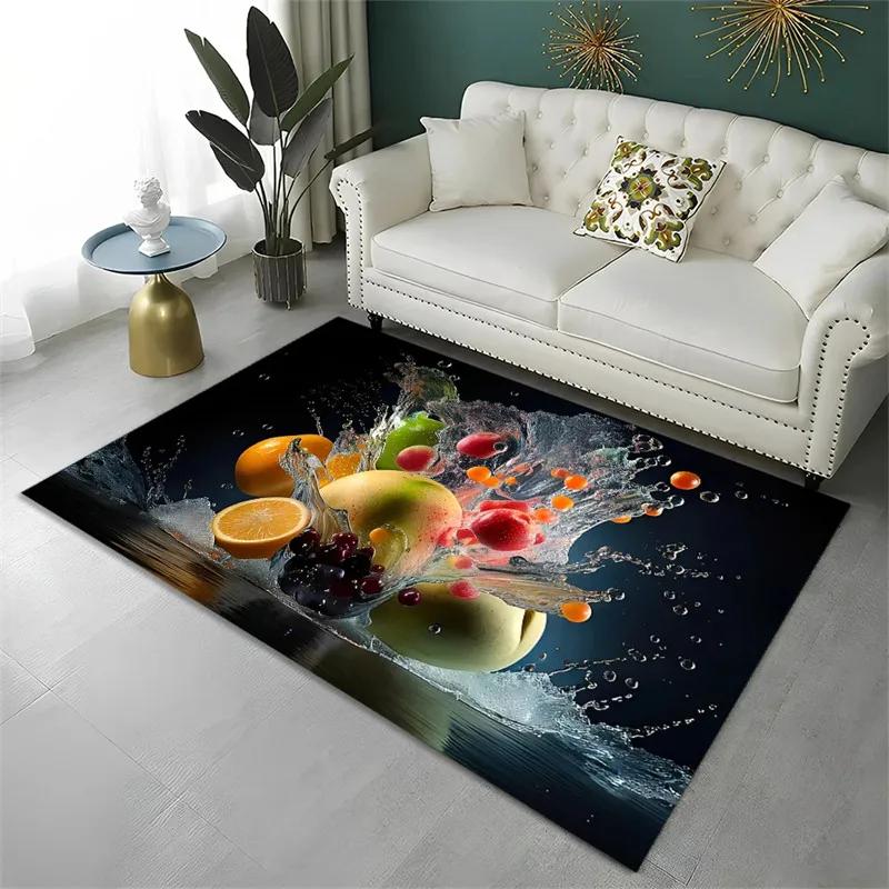 Cute Fruit Carpet Cartoon Fruits Area Rug for Children Girl Bedroom Bathroom Decor Kitchen Doormat Non-slip Floor Mat Throw Rugs