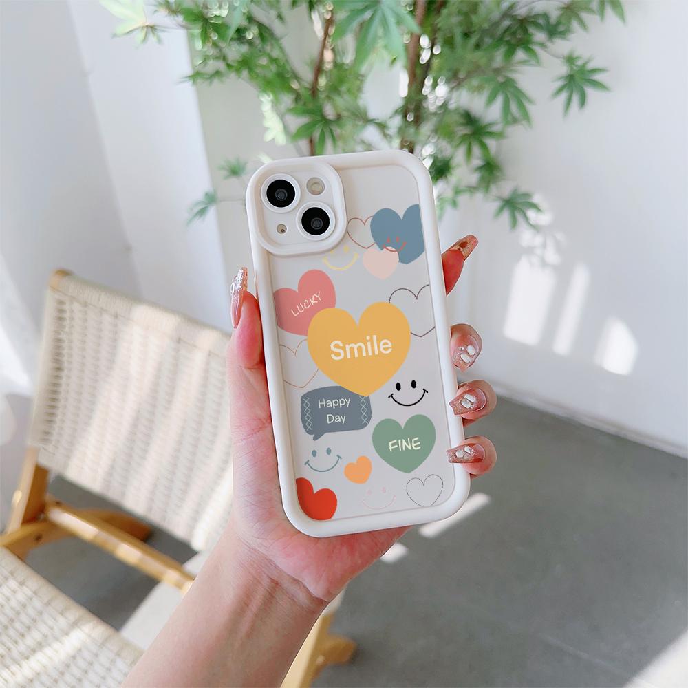 Lucky Smile Pattern Soft TPU Phone Case for iPhone 17 Air 16 15 14 Pro Max Plus 13 12 Mini 8 7 X Xs Back Cover