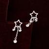 S925 Sterling Silver Hollow Star Tassel Earrings - Korean Style Delicate Drops