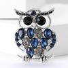 Spille a forma di gufo con strass vintage per donna, unisex, spille animali in vetro, uccello, decorazione per zaino, festa, accessori per abbigliamento