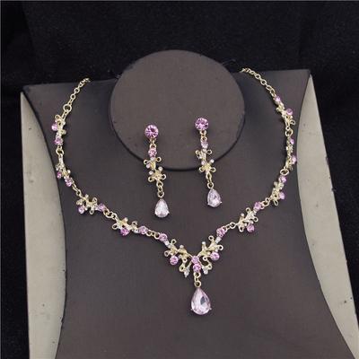 Baroque Crystal Bridal Jewelry Sets Women Bride Necklace Set Fashion Earring Necklace Wedding Jewelry Set