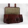 Goat Leather Motorcycle Strap Buckle Closure Tool Bag Genuine Vintage Brown Roll