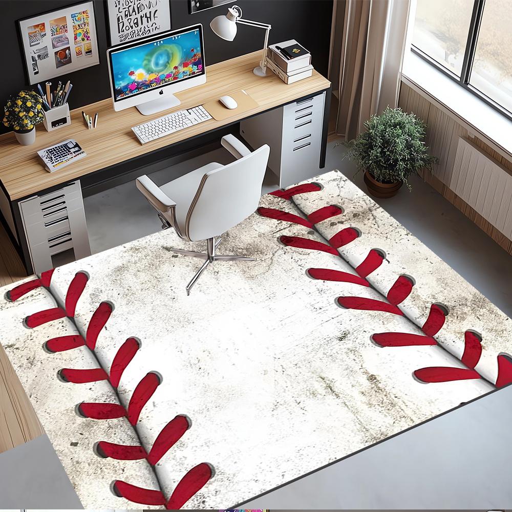 Baseball Printed Carpet,Rug,for Office Chair Living Room Bedroom Kitchen Room Decor Gifts.