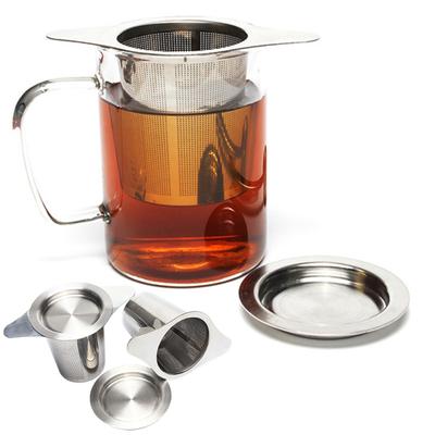 Cestello per infusione del tè con doppia maniglia in acciaio inossidabile a maglia fine